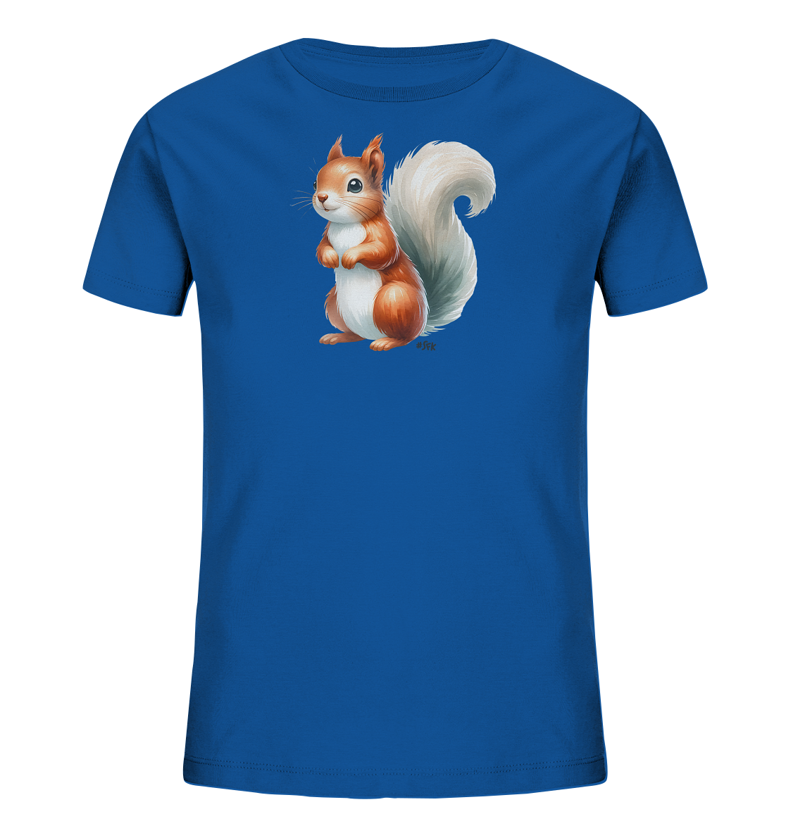 Aufrecht stehendes Eichhörnchen Motiv auf Kinder T-Shirt