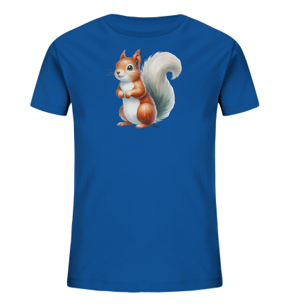 Aufrecht stehendes Eichhörnchen Motiv auf Kinder T-Shirt