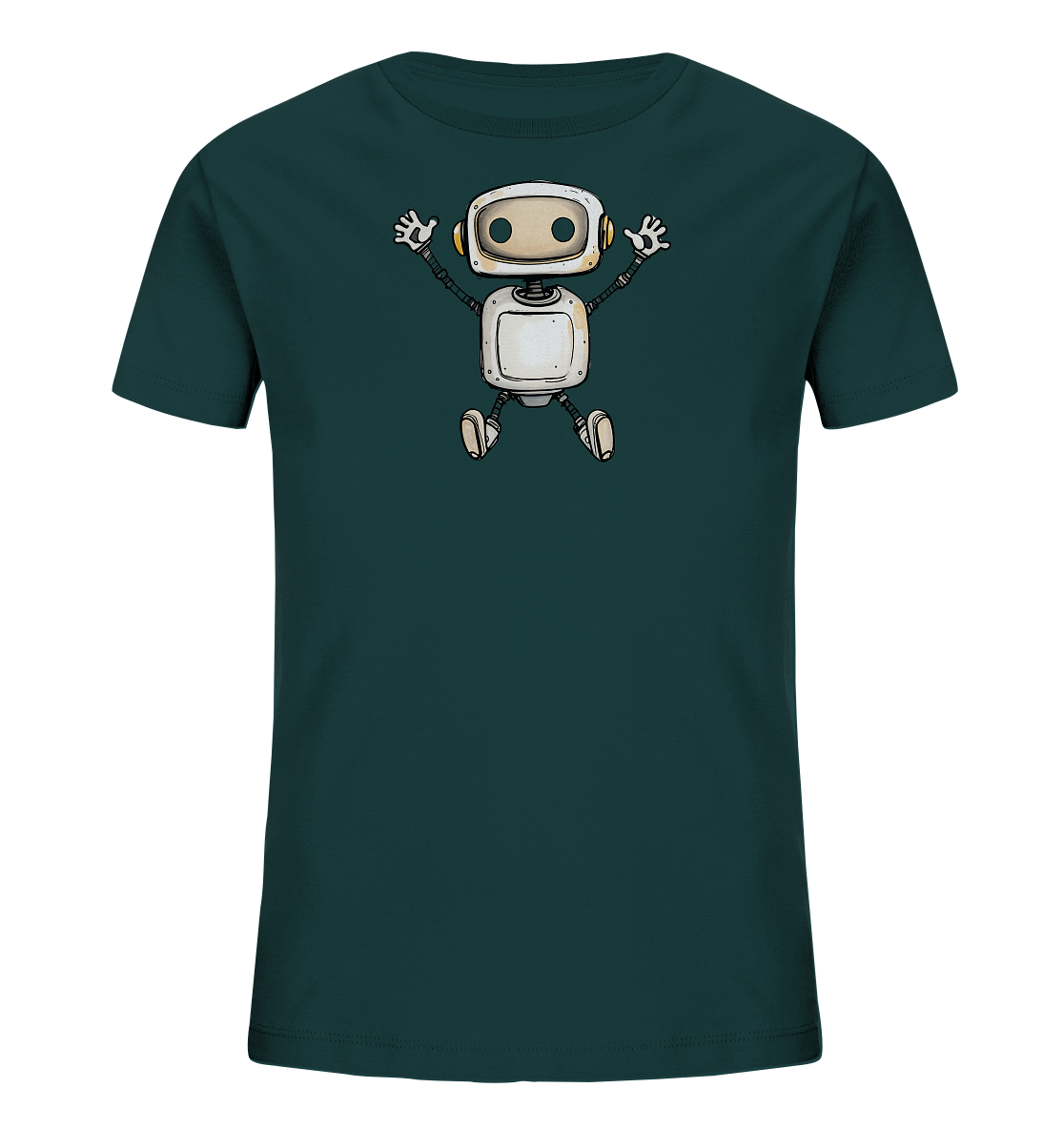Kinder T-Shirt Roboter beim Freudensprung - Kinder Bio T-Shirt