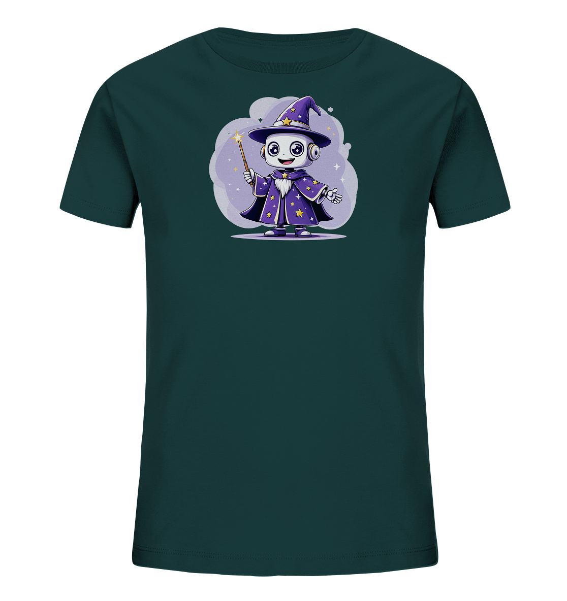 Kinder-T-Shirt | Roboter-Zauberer mit Sternen - Kinder Bio T-Shirt