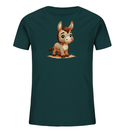 Kinder T-Shirt mit ein freundlicher Esel mit großen blauen Augen