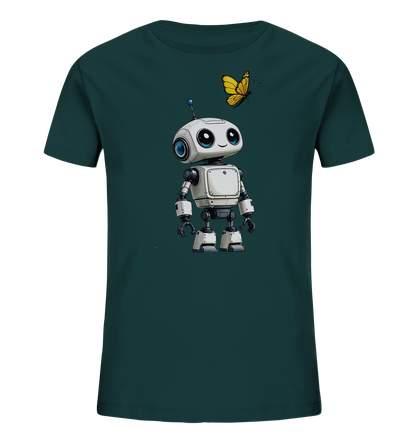 Kinder T-Shirt mit kleinem Roboter und Schmetterling