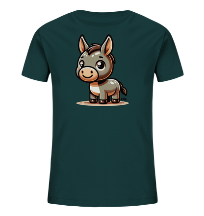 Kinder T-Shirt mit freundlichem Cartoon-Esel, großen Augen und langen Ohren