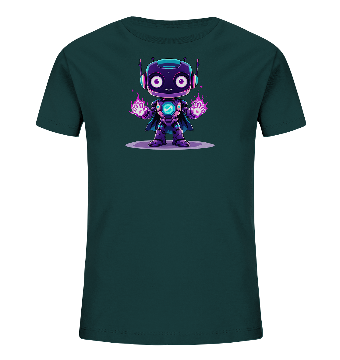 Onlineshop Shirts für Kinder - Das Bild zeigt ein weißes Kinder-T-Shirt, das flach ausgebreitet ist. Auf der Vorderseite ist das Wort 'EINS' in großen, stilisierten Großbuchstaben aufgedruckt. Unterhalb des Wortes befindet sich eine kleine, einfach gezeichnete Sterngrafik. Dieses Design fokussiert auf die Zahl Eins und wirkt schlicht sowie modern.