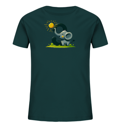 Kinder T-Shirt mit Cartoon-Elefant, Sonne und Zahl 9
