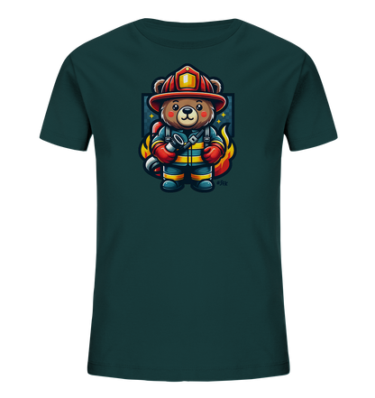 Kinder-T-Shirt mit Bär in Feuerwehrmontur