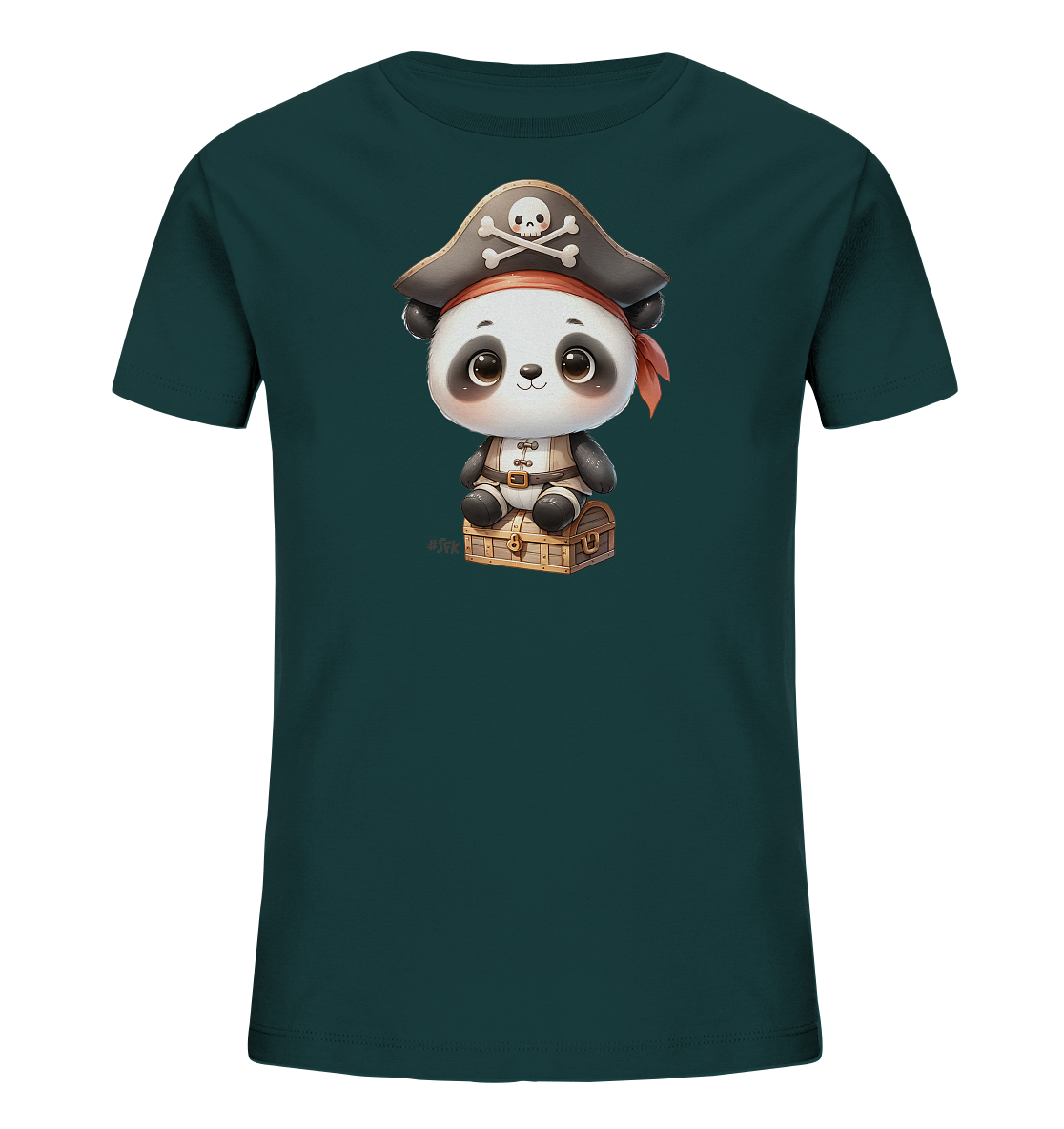 Kinder T-Shirt – Süßer Panda Pirat auf Schatz