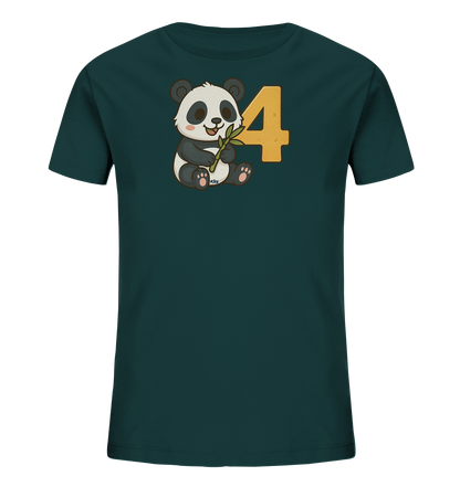 Bambus-Panda feiert die Vier Motiv auf Kinder T-Shirt
