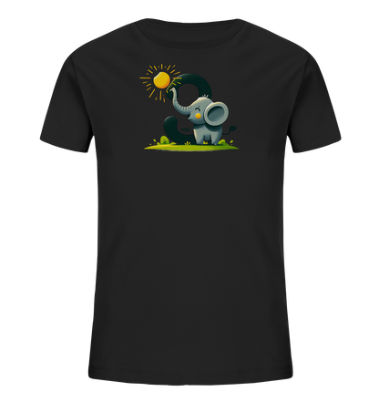 Kinder T-Shirt mit Cartoon-Elefant, Sonne und Zahl 9