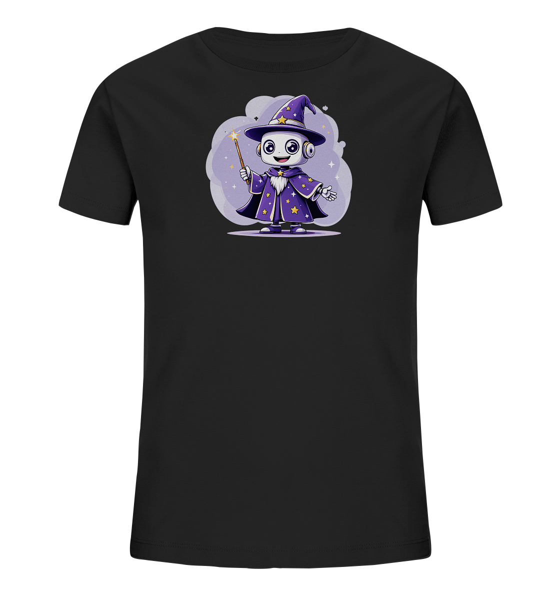 Kinder-T-Shirt | Roboter-Zauberer mit Sternen - Kinder Bio T-Shirt