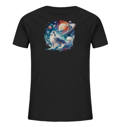 Kinder-T-Shirt mit Hund in einer Galaxie