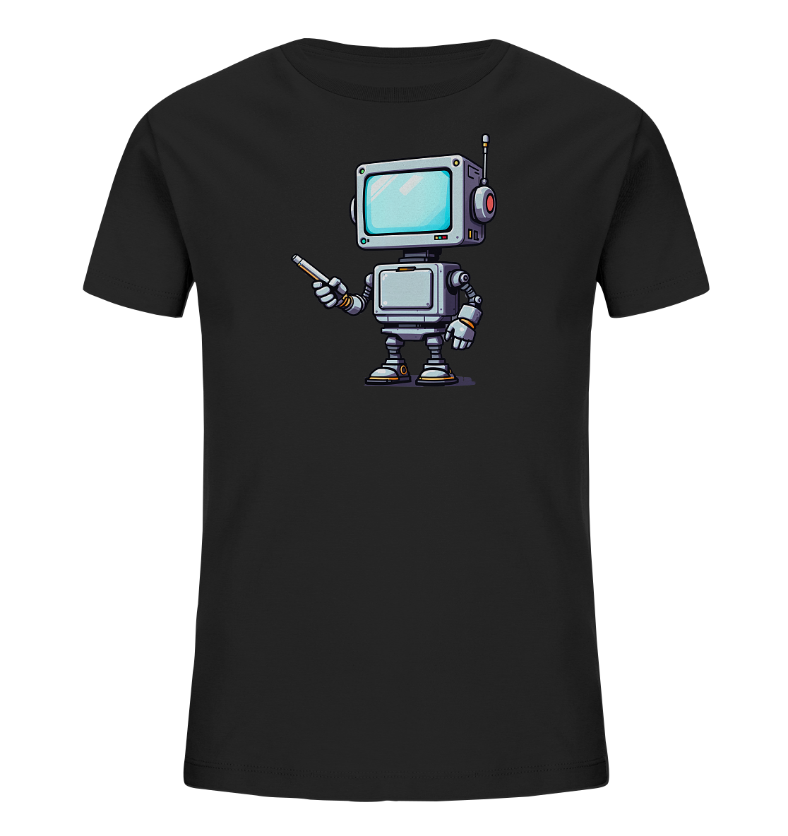 Kinder T-Shirt Roboter mit Bildschirmstift - Kinder Bio T-Shirt