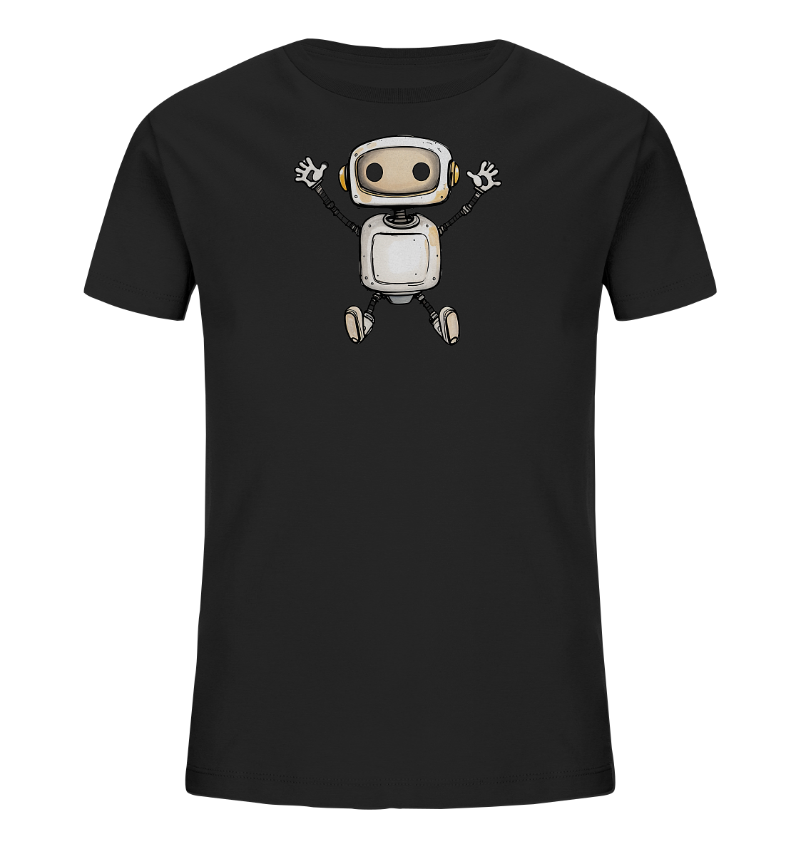Kinder T-Shirt Roboter beim Freudensprung - Kinder Bio T-Shirt