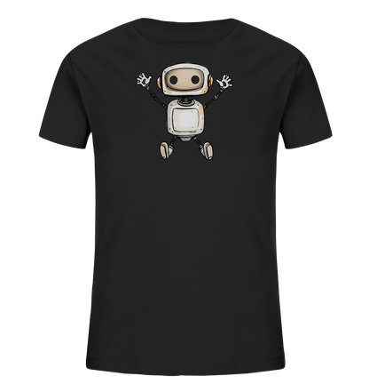 Kinder T-Shirt Roboter beim Freudensprung - Kinder Bio T-Shirt