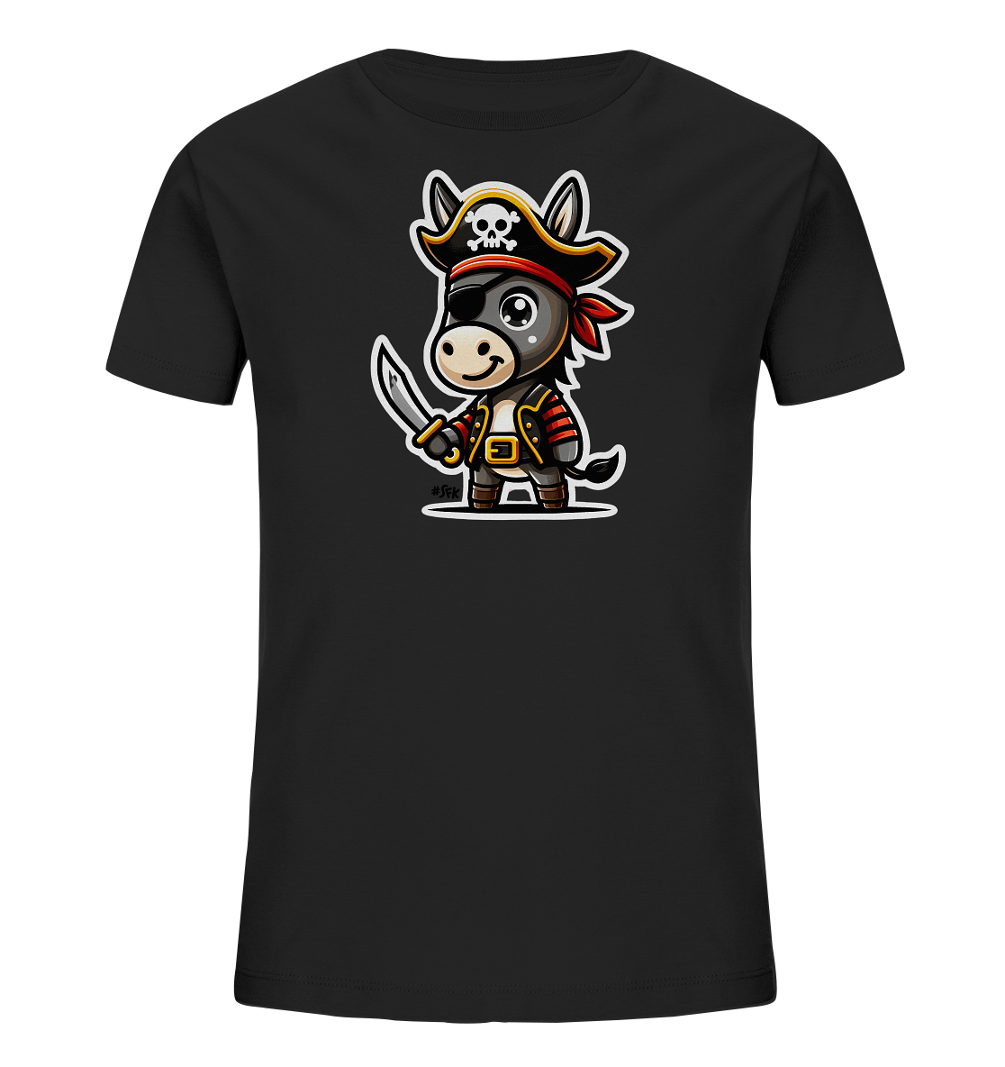 Kinder T-Shirt – Kleiner Pirat Esel mit Säbel