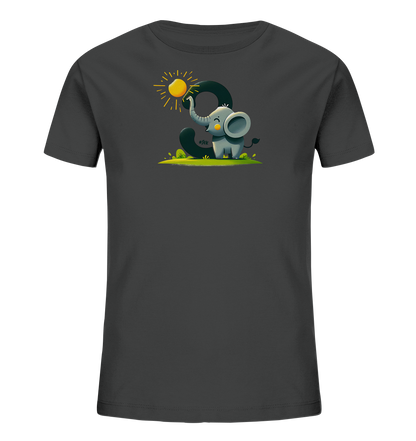 Kinder T-Shirt mit Cartoon-Elefant, Sonne und Zahl 9