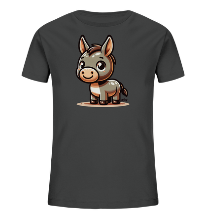 Kinder T-Shirt mit freundlichem Cartoon-Esel, großen Augen und langen Ohren