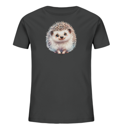 Kinder T-Shirt mit ein kleiner flauschiger Igel mit großen blauen Augen