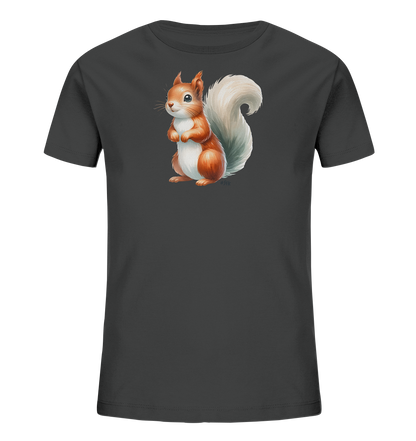 Aufrecht stehendes Eichhörnchen Motiv auf Kinder T-Shirt