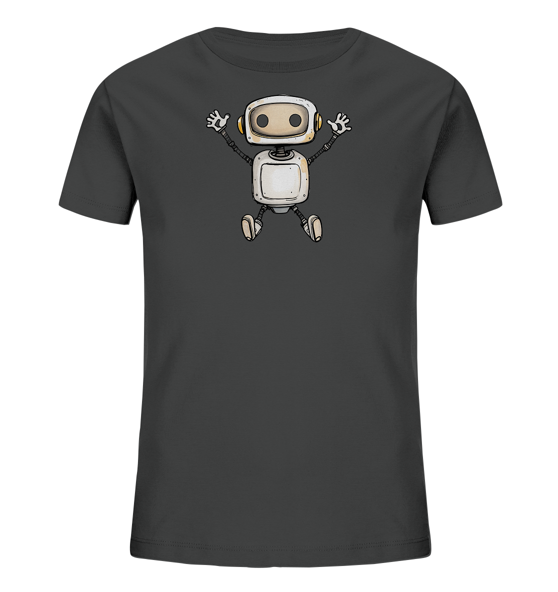 Kinder T-Shirt Roboter beim Freudensprung - Kinder Bio T-Shirt