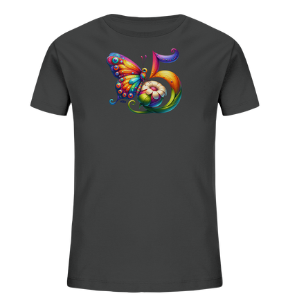 Kinder T-Shirt mit bunter Zahl 5 und Schmetterling