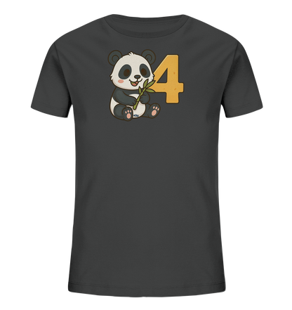 Bambus-Panda feiert die Vier Motiv auf Kinder T-Shirt