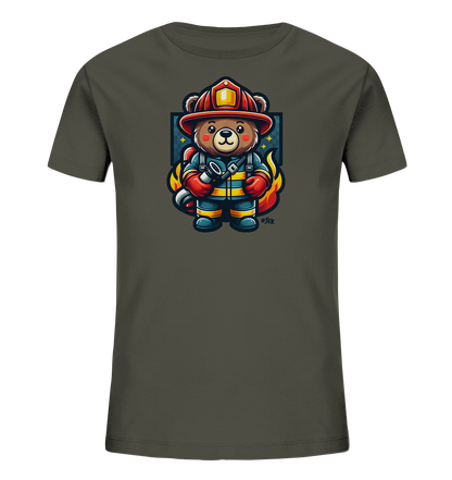 Kinder-T-Shirt mit Bär in Feuerwehrmontur