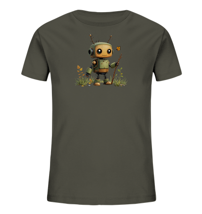 Kinder T-Shirt | Kleiner Ast-Roboter findet Freund - Kinder Bio T-Shirt