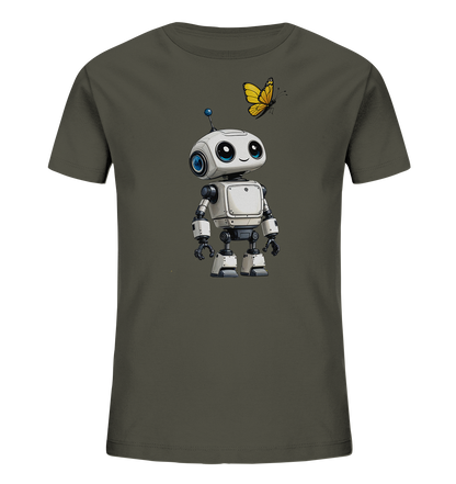 Kinder T-Shirt mit kleinem Roboter und Schmetterling