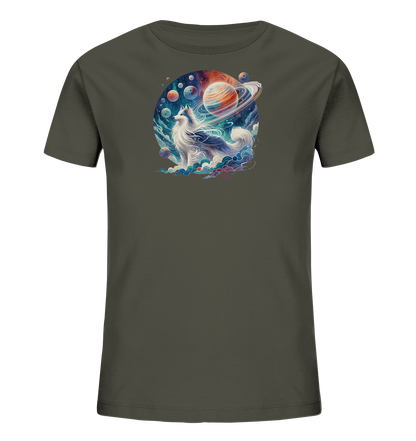 Kinder-T-Shirt mit Hund in einer Galaxie