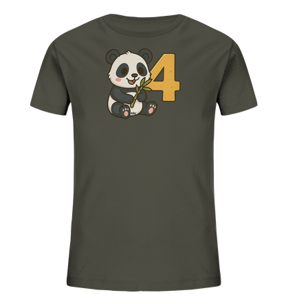 Bambus-Panda feiert die Vier Motiv auf Kinder T-Shirt