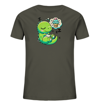 Kinder T-Shirt mit schlafendem Dino und Eiscreme-Traum