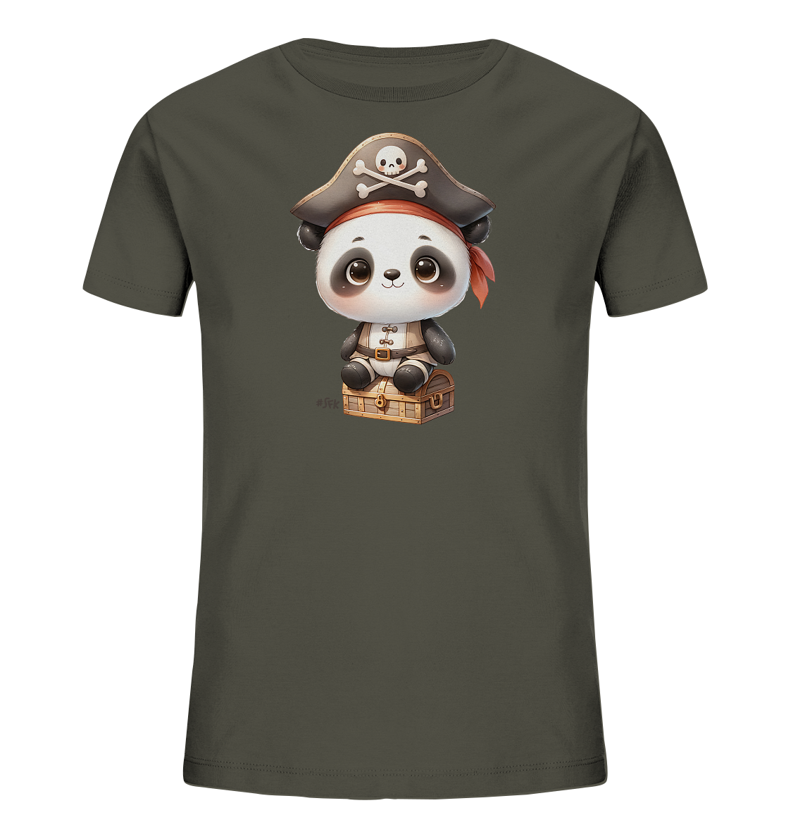 Kinder T-Shirt – Süßer Panda Pirat auf Schatz