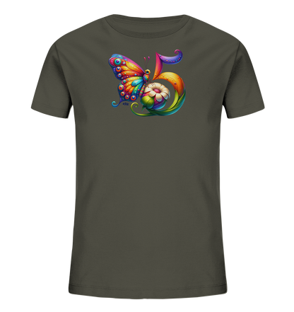 Kinder T-Shirt mit bunter Zahl 5 und Schmetterling