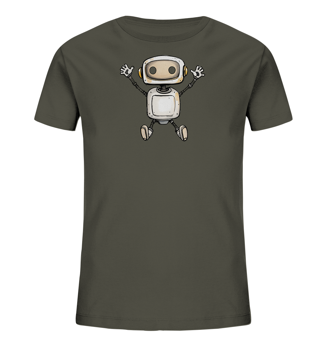 Kinder T-Shirt Roboter beim Freudensprung - Kinder Bio T-Shirt