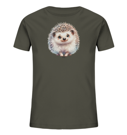 Kinder T-Shirt mit ein kleiner flauschiger Igel mit großen blauen Augen