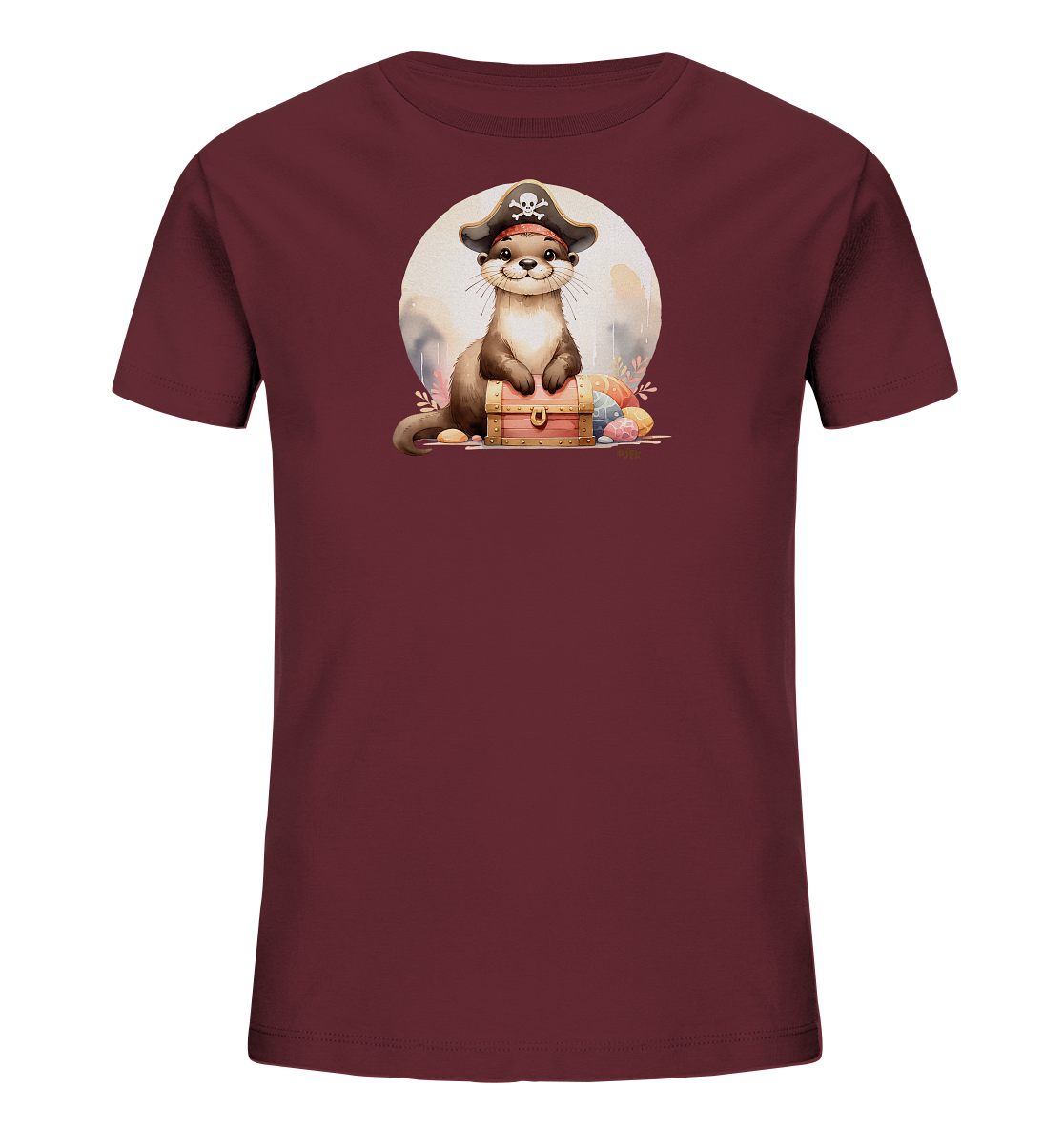Kinder T-Shirt – Otter Pirat hütet bunte Eier