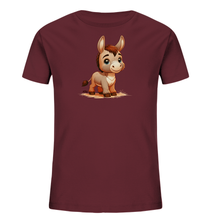 Kinder T-Shirt mit ein freundlicher Esel mit großen blauen Augen