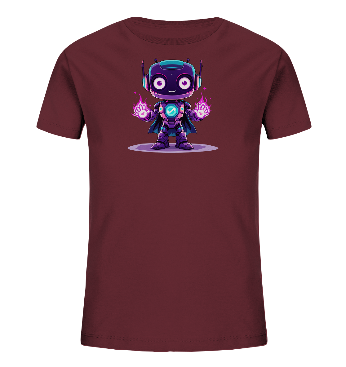 Onlineshop Shirts für Kinder - Dieses Bild zeigt ein hellgrünes Kinder-T-Shirt, das auf der Vorderseite mit einem grossen Motiv bedruckt ist. Das Motiv besteht aus einer detaillierten Illustration eines Tyrannosaurus Rex, der mit offenem Maul dargestellt ist. Über dem Dinosaurier steht in grossen, markanten Buchstaben das Wort "ROARSOME". Das Design wirkt kraftvoll und ist ideal für junge Dinosaurier-Fans.