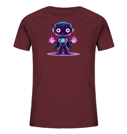 Onlineshop Shirts für Kinder - Dieses Bild zeigt ein hellgrünes Kinder-T-Shirt, das auf der Vorderseite mit einem grossen Motiv bedruckt ist. Das Motiv besteht aus einer detaillierten Illustration eines Tyrannosaurus Rex, der mit offenem Maul dargestellt ist. Über dem Dinosaurier steht in grossen, markanten Buchstaben das Wort "ROARSOME". Das Design wirkt kraftvoll und ist ideal für junge Dinosaurier-Fans.