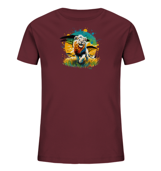 Kinder T-Shirt – Wilder Löwe bunte Mähne
