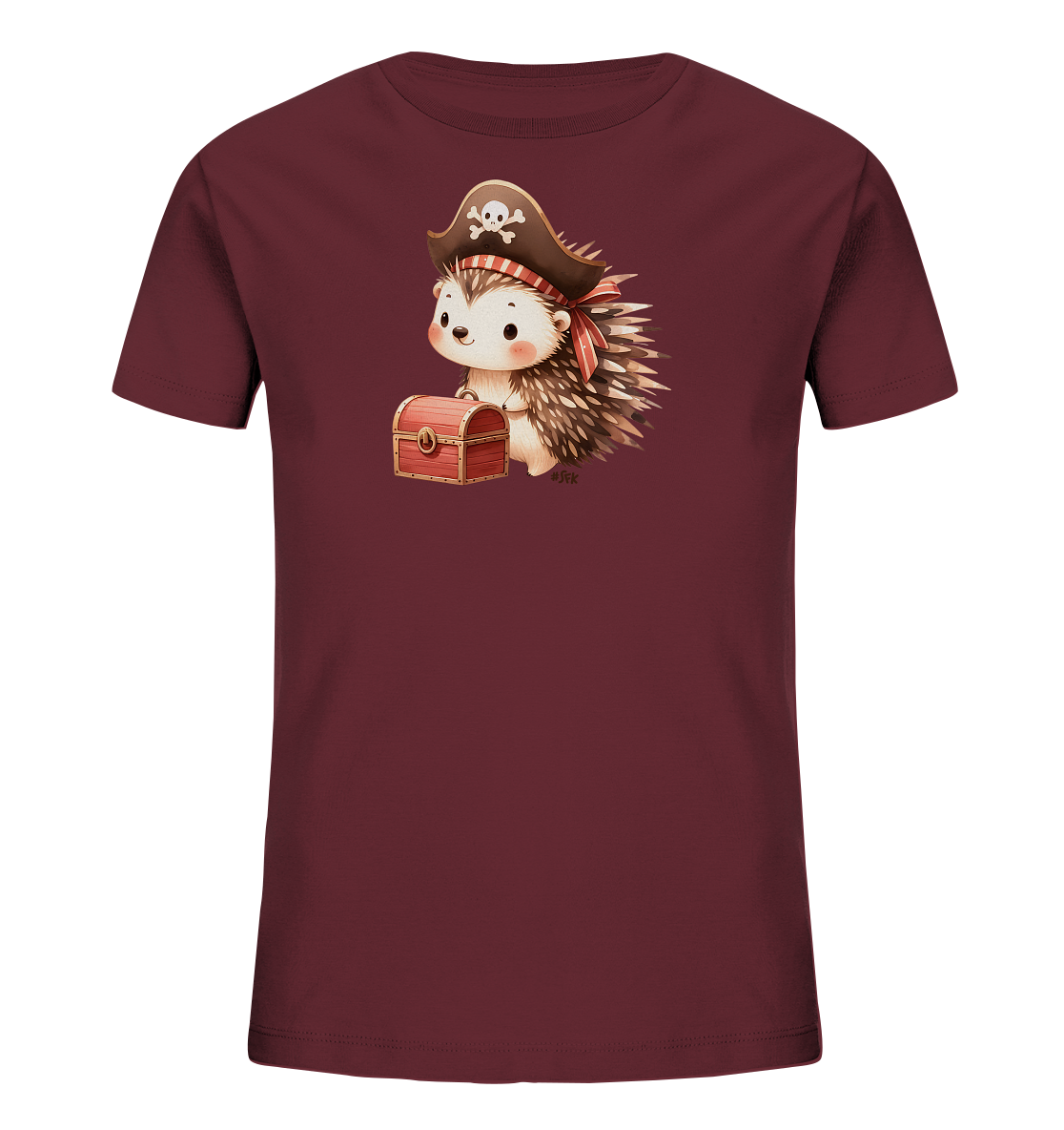 Kinder T-Shirt – Kleiner Igel Pirat mit Schatz