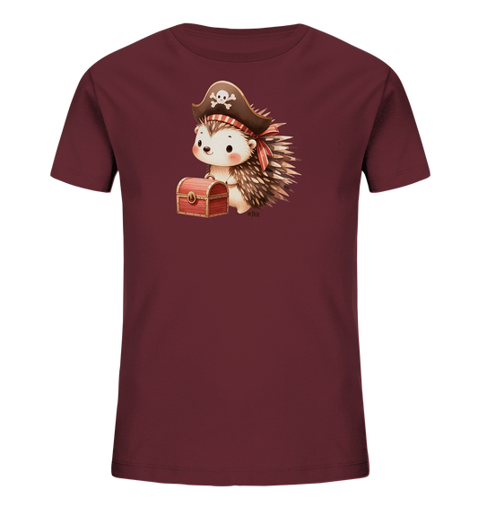 Kinder T-Shirt – Kleiner Igel Pirat mit Schatz