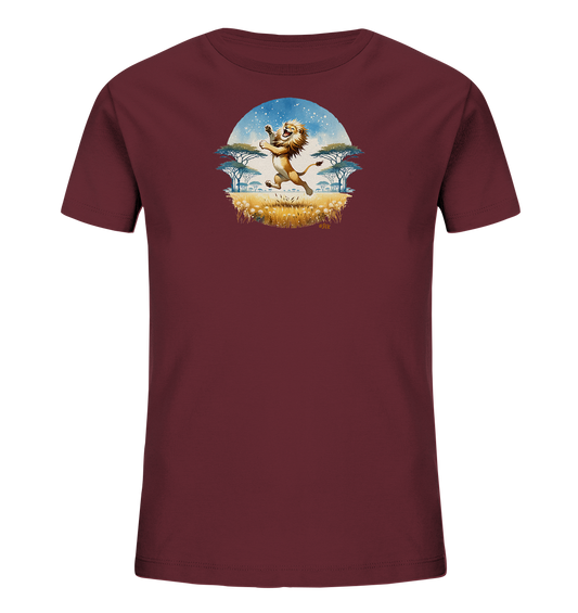 Kinder T-Shirt – Savannenlöwe springt hoch vor Freude