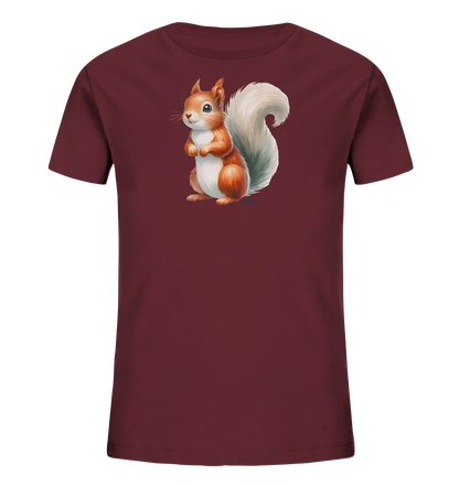 Aufrecht stehendes Eichhörnchen Motiv auf Kinder T-Shirt