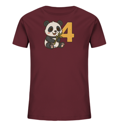 Bambus-Panda feiert die Vier Motiv auf Kinder T-Shirt