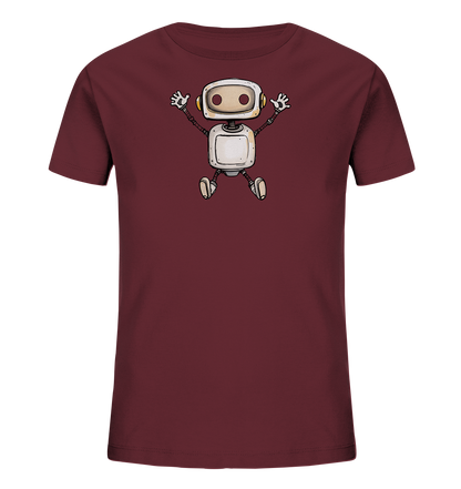Kinder T-Shirt Roboter beim Freudensprung - Kinder Bio T-Shirt