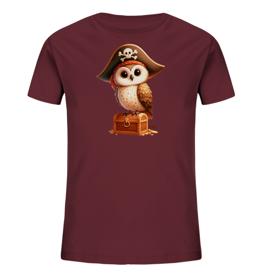 Kinder T-Shirt – Kleiner Pirat Eule hütet Schatz