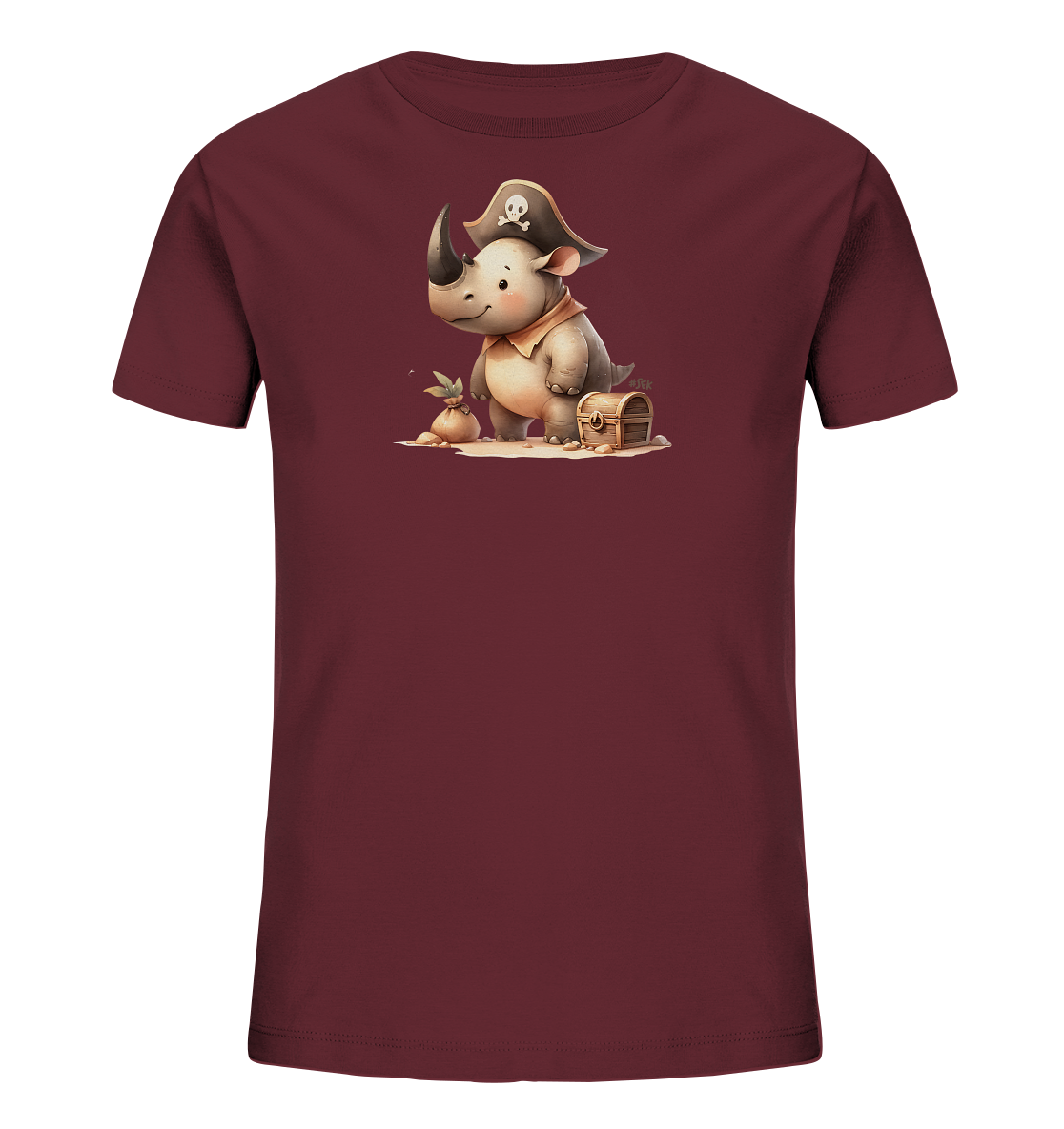 Kinder T-Shirt – Kleiner Rhino Pirat Und Schatzkiste