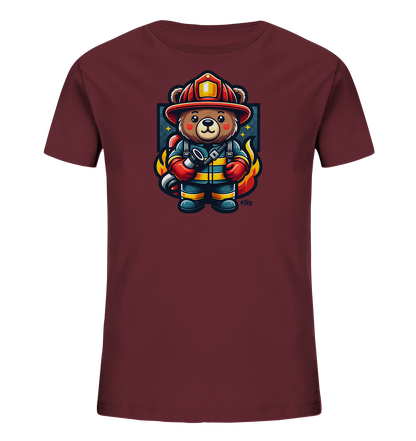 Kinder-T-Shirt mit Bär in Feuerwehrmontur